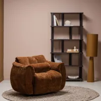 Baggy draaifauteuil 3D chenille middenbruin